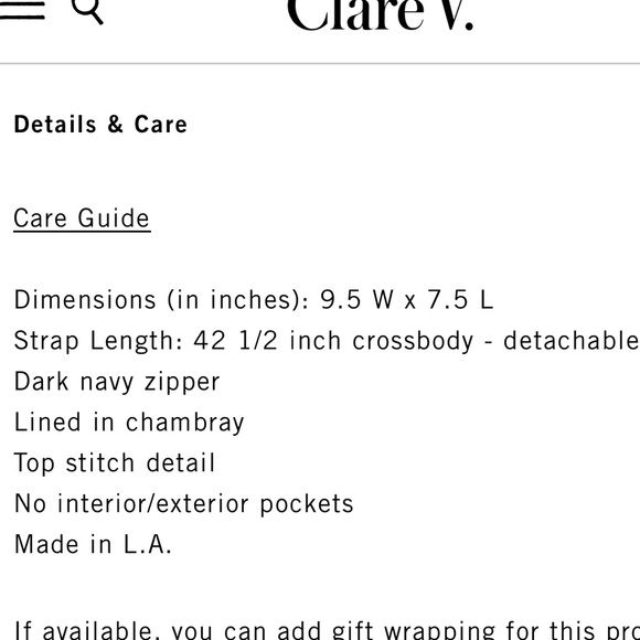 Clare V MARGOT DOUBLE SAC BRETELLE Kalamata Croco - Picture 6 of 11